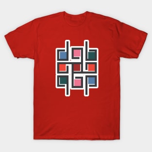 Square decorative color corporate identity sticker design element. QR code and digital tech logo sticker concept. T-Shirt